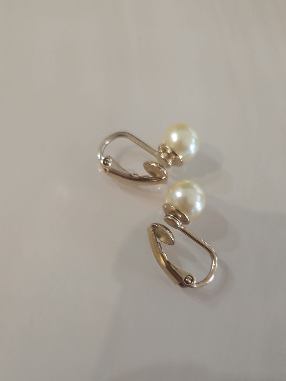 MAJORICA Gold Filled Clip On Pearl Earrings Vintage